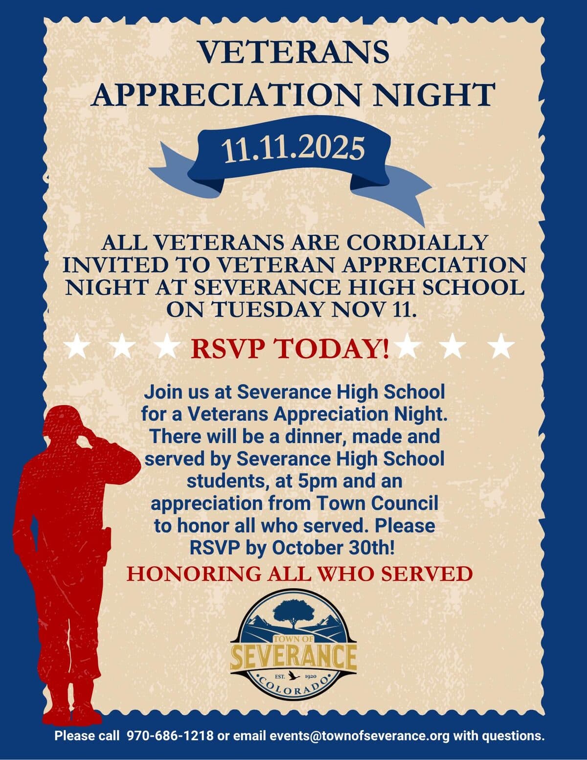 Veterans Appreciation Night promotional flyer